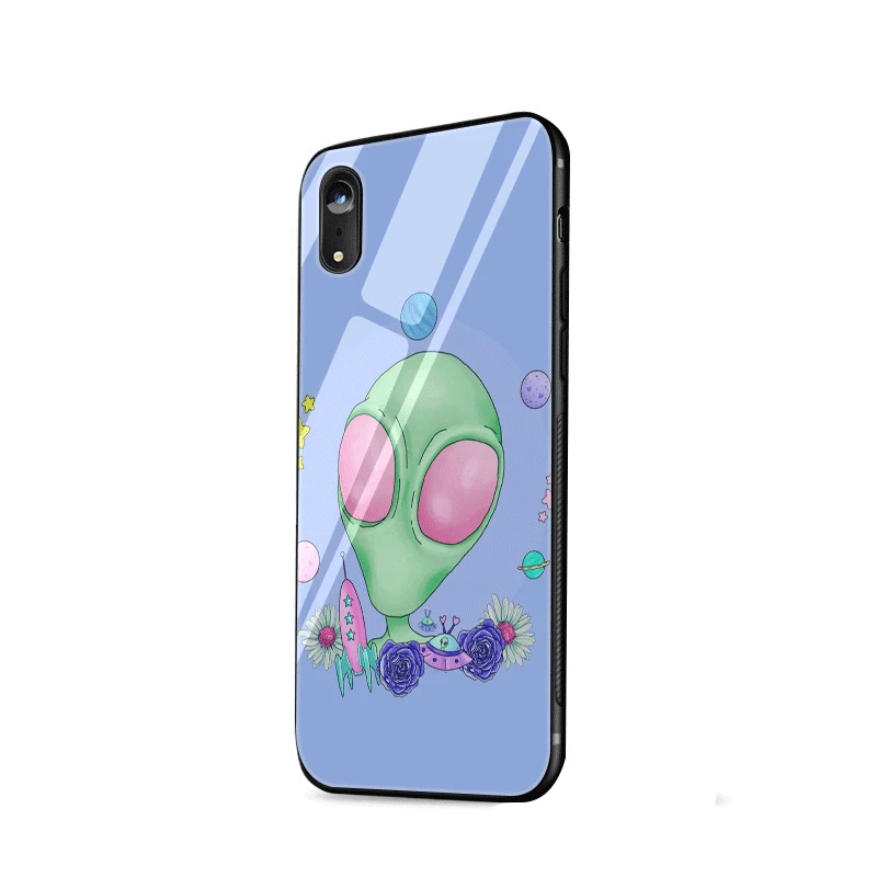 G11 Стеклянный чехол для телефона из ТПУ стекла для Apple iPhone 5 5S SE 6 6S 7 8 Plus XR X XS максимальный чехол Alien Cute - Цвет: G11