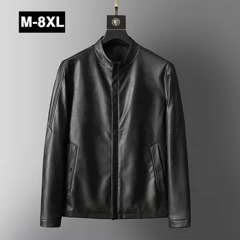

Leather Coat Male Coat Trend Slim Fit Handsome Plus Fat Plus Autumn 2020 Men Locomotive Leather Jacket