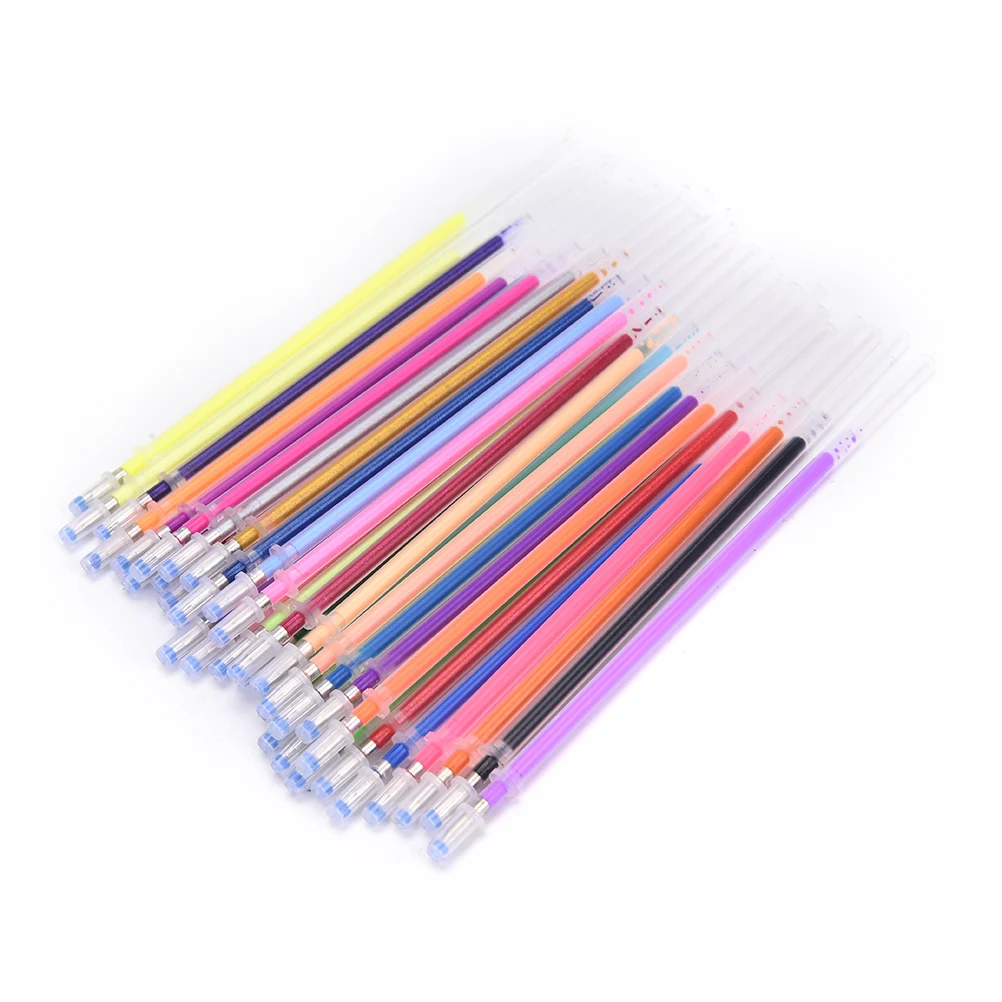 36 Colors/lot A Set Flash Ballpint Gel Pen Highlight Refill Color Full Shinning Refill Painting Pen School Office Writing