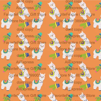 

llama sheep print Cartoon Fabric Cloth For Sewing Cushion Bed Sheet Quilting Fat Quarters milk silk Fabric For Baby & Child