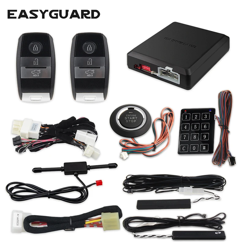 EASYGUARD CAN штекер шины& play Автомобильная сигнализация совместима с KIA smart entry автоматический старт стоп кнопка стартовый комплект