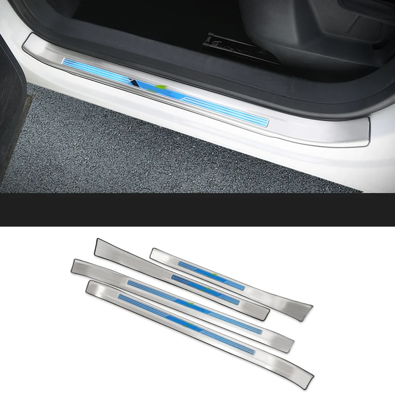 

Lsrtw2017 for Volkswagen Tiguan Car Door Sill Threshold Trims Anti-scratch Protector Interior Accessories 2008-2016