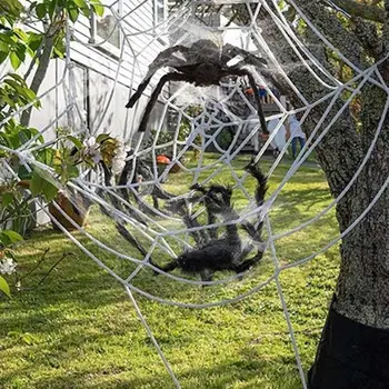 

Creepy HALLOWEEN SPIDER WEB Spooky Outdoor Indoor Stretchy Family Supplies Party Cobweb Decoration P5H7