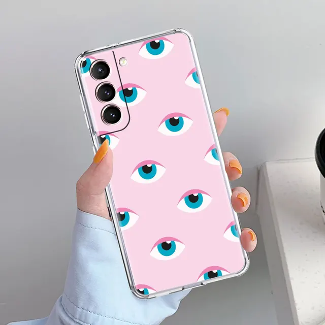 Evil Eye Illustrations Clear Phone Case For Samsung Galaxy S20 FE S21 Ultra S10 Plus 5G S10e S9 S8 S7 Anti-knock Silicone Cover PTTM-CLS11