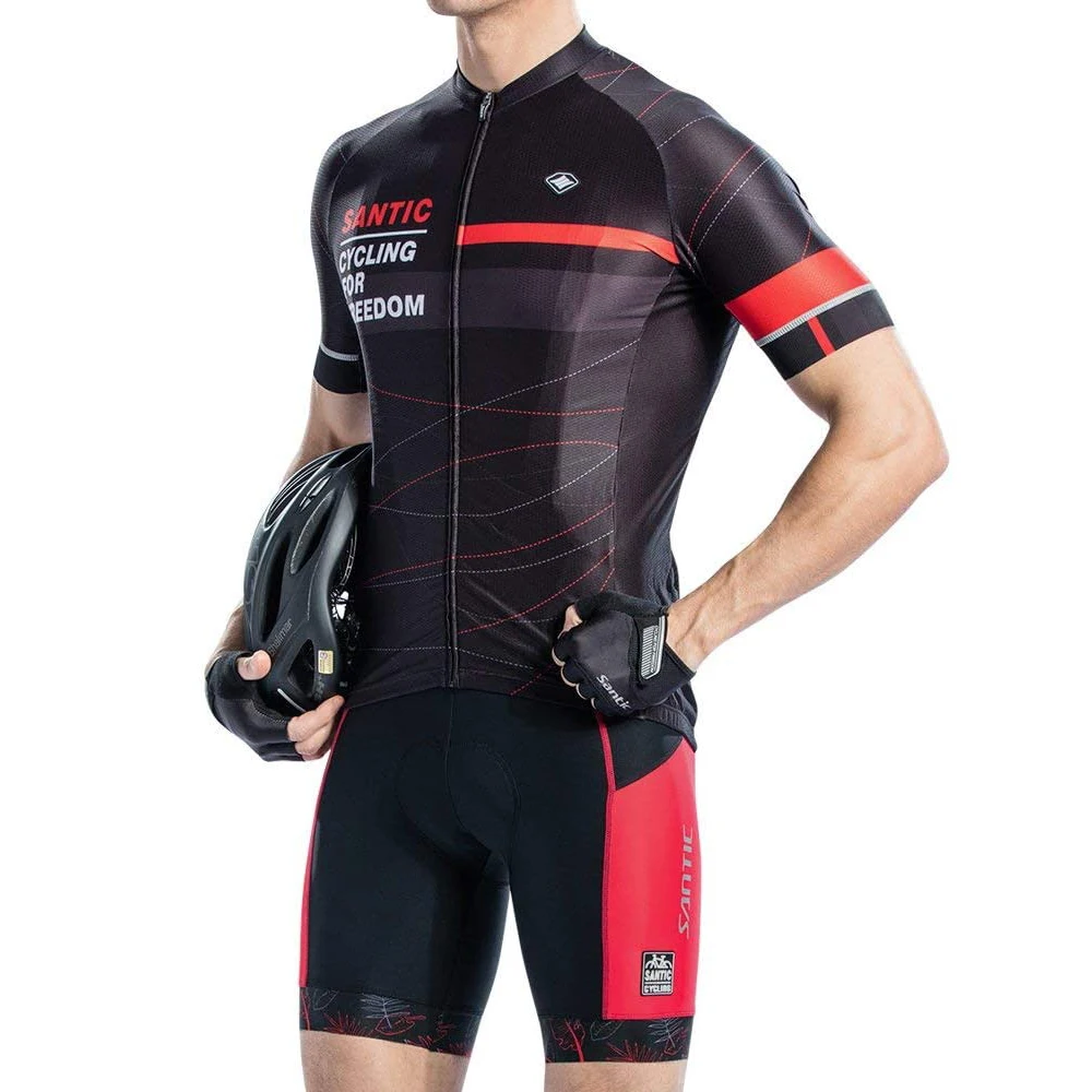 Santic Cycling Bib Shorts Men Pro 4D Coolmax Padded Breathable Summer Biker Shorts MTB Road Bike Pockets Gym Pants Asian Size cycling bib shorts,cycling shorts,cycling pants