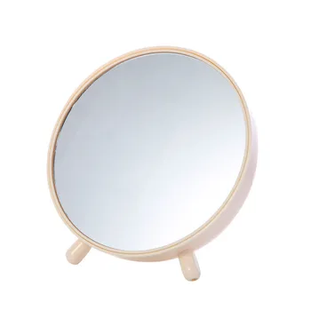 

Bedroom Desktop Storage Box Mirror Makeup Nail Art Beauty Vanity Mirror Creative Mirror, Beige
