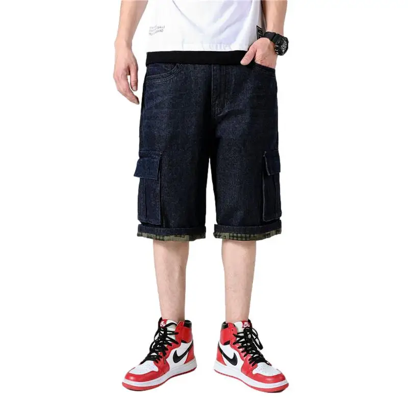 

2021 New Mens Casual Jeans Short Hip Hop Men Multi Packet Skateboard Denim Cargo Short Streetwear For Man Plus Size 30-46