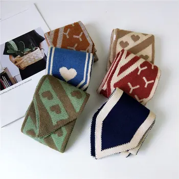 

2020 New Autumn Winter Elegant Love Heart Letter Design Warm Knitted Neck Collar Scarf Shawl Women Men Thick Neck Warmer Scarves