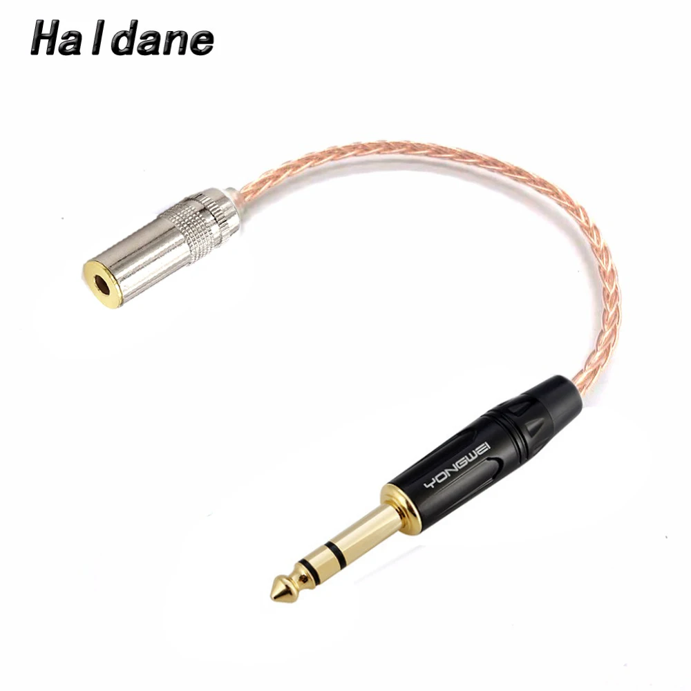 Haldane HIFI 1/4 6,35 мм штекер до 4,4 мм сбалансированный женский 7N OCC однокристальный медный аудио кабель-адаптер