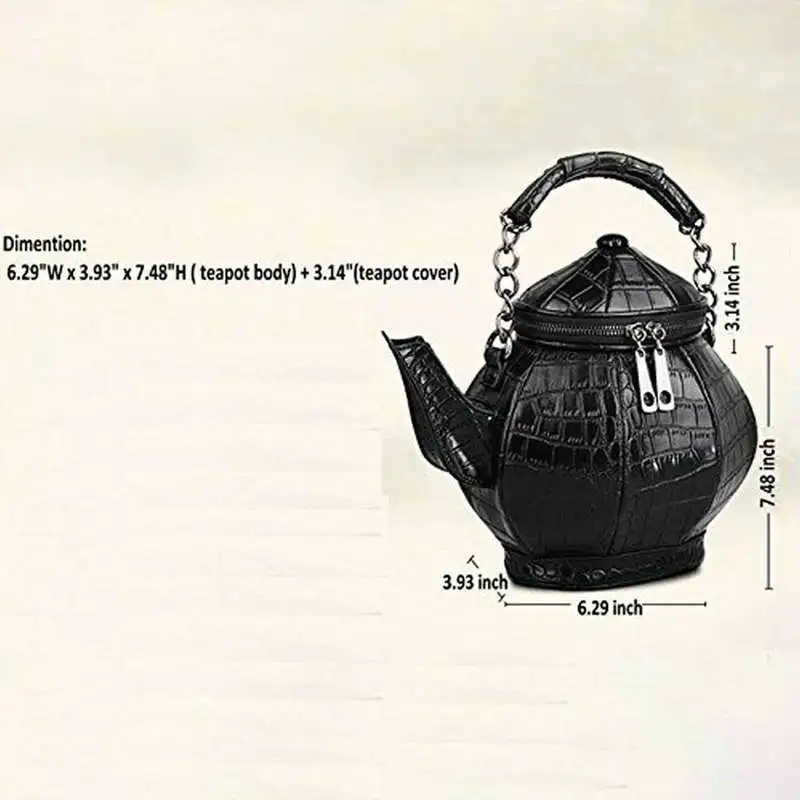 Забавный Готический кошелек чайник в форме сумки через плечо топ-ручка Tote женские сумки на плечо