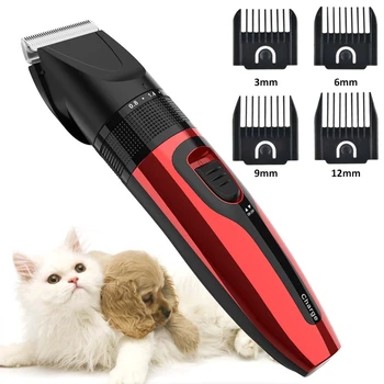 

Professional Pet Grooming Salon Electric Clippers Kit Cordless Rechargeable Dog Trimmer Low Noise Cat Shaver Shears with Comb