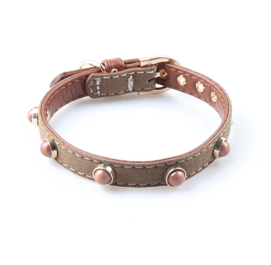Small Dog Cat Collar Necklace Bling Cat Eyes Accessories Small Dogs Cats Girl-Teacup Yorkie 4 Colours 2 Sizes