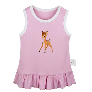 

cute cartoon Deer Bambi Great Prince of the Forest Newborn Baby Girls Dresses Toddler Sleeveless Dress Infant Cotton Clothes