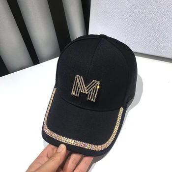 

Hat women summer thin diamond-studded baseball cap all-match sun hat rhinestone letter cap
