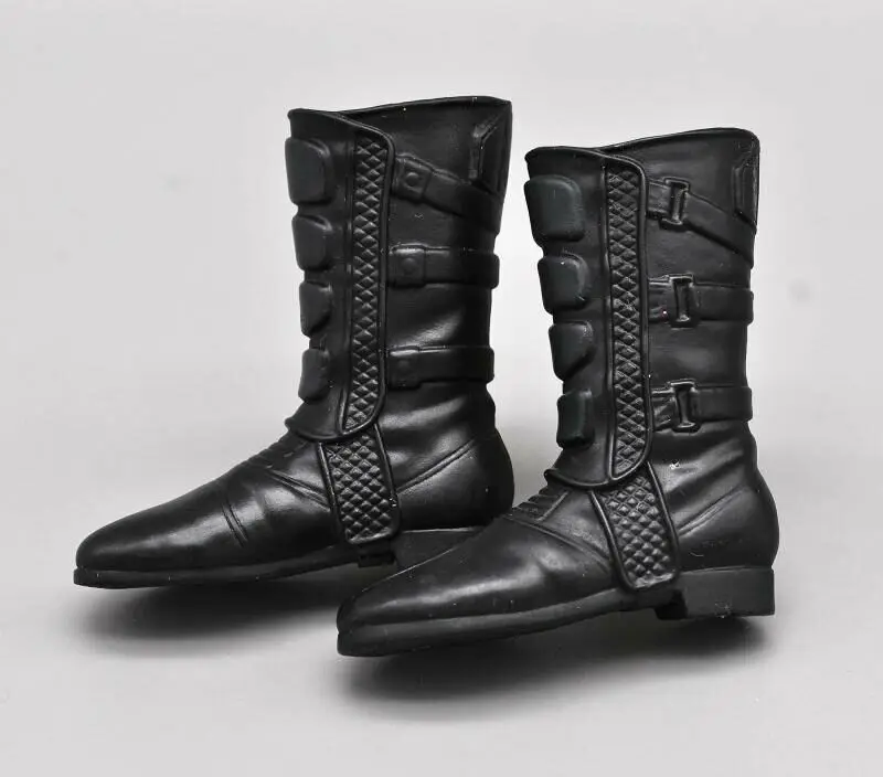 

1/6th Modern Trend Punk Black Tall Tube Hollow Plastic Boots Model for 12"