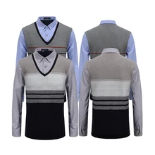 V образным вырезом мужской вязаный свитер в зимний теплый мужской пуловер свитер