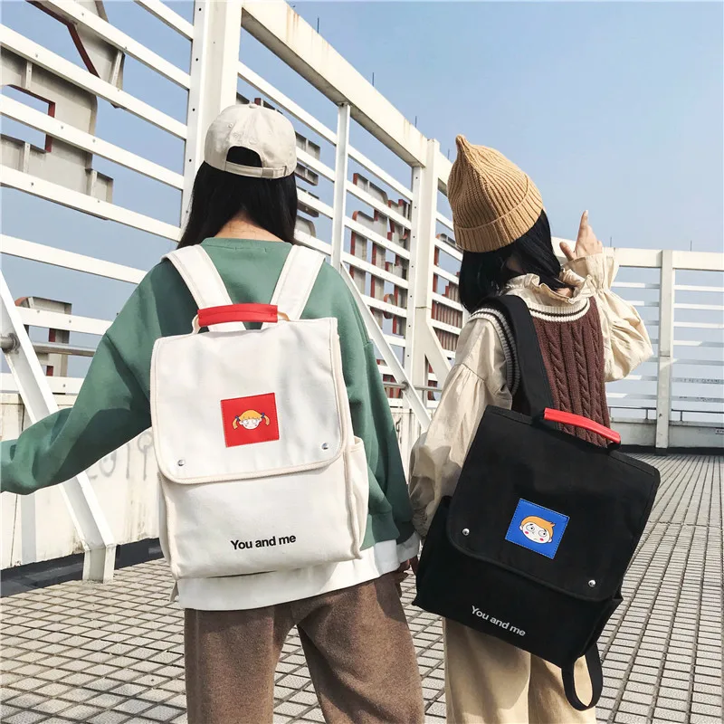 

Vintage Sense GIRL'S School Bag Korean-style Best Friend Ulzzang High School Students Versatile Simple INS Super Fire Backpack F