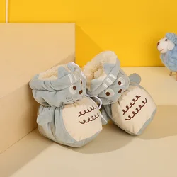 Chaussures de marche chaudes pour bébé, en coton, épaisses et pelucheuses, pour nouveau né de 6 à 12 mois, collection automne et hiver 