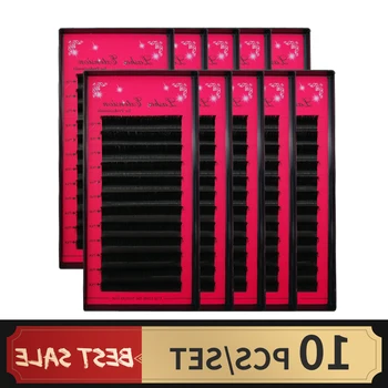 

10trays Charming False Eyelashes Silk False Mink Eyelashes Extension BCD Crul Lahes,3D individual false lashes russian volume