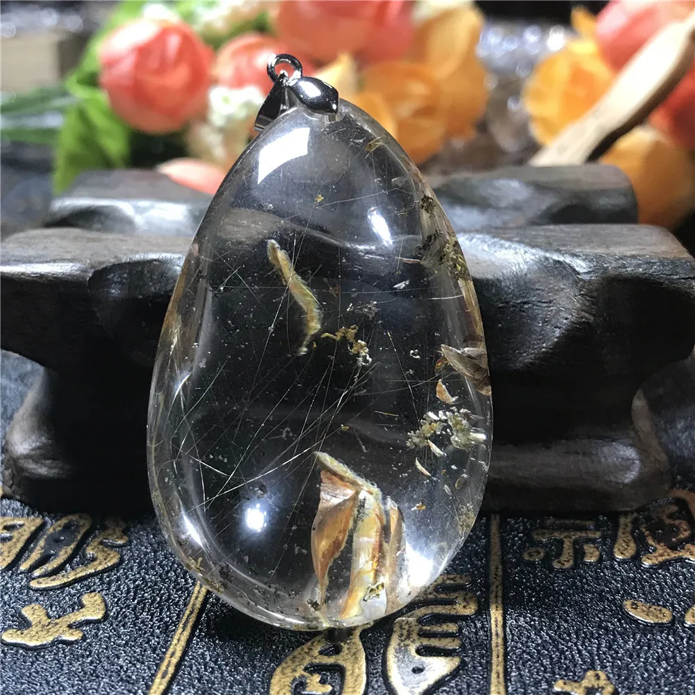 Natural Gold Rutilated Quartz Pendant (3)