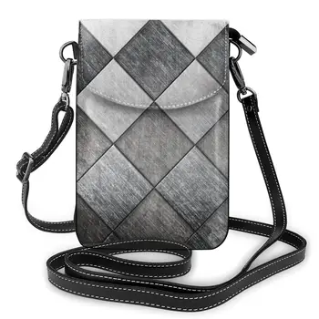 

OLN Metallic Grid Cell Phone Purse Smartphone Wallet Leather Shoulder Strap Handbag Women Bag