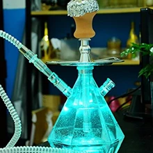 Кальян со светодиодами акриловый кальян ромбовидная форма набор с угольным держателем угольный уголь держатель Shisha тепловое управление с силиконовой чашей шланг