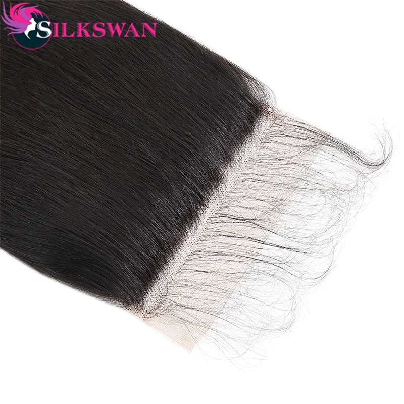 Silkswan волосы прямые 6*6 закрытие шнурка 8-26 дюймов натуральный цвет бразильский средний коэффициент remy волосы верхнее закрытие с детскими волосами