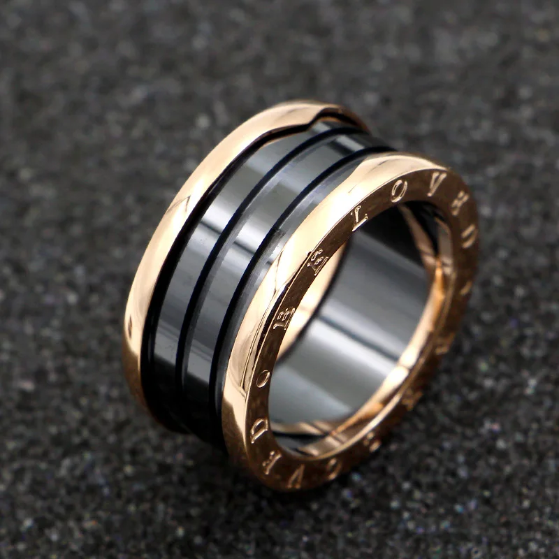 Hot Selling Jewelry BV.BELOVED Black And White Ceramic Couple Ring Wide Narrow Mmale Female Wholesale | Украшения и аксессуары