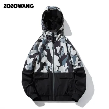 

ZOZOWANG 2020 Spring Autumn Men Bomber Jacket Casual Slim Hooded Camouflage Military Jackets Male Windbreaker Outwear M-5XL