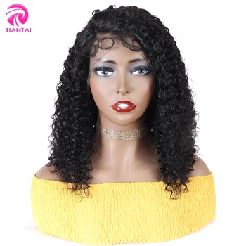 

TIANTAI 13x4 Curly Human Hair Wig Bob Lace Front Wigs Short Pixie Cut Wig Human Hair Wig Brazilian Hair Wigs Baby Hair Remy 180%