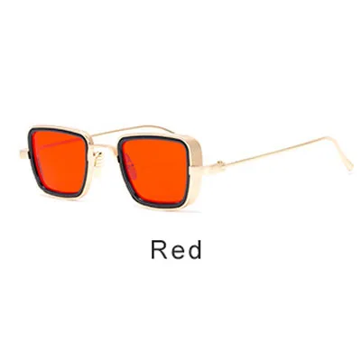 Квадратные стимпанк Солнцезащитные очки мужские черные брендовые дизайнерские трендовые градиентные солнцезащитные очки мужские UV400 lentes de sol hombre 3919 - Цвет линз: Red