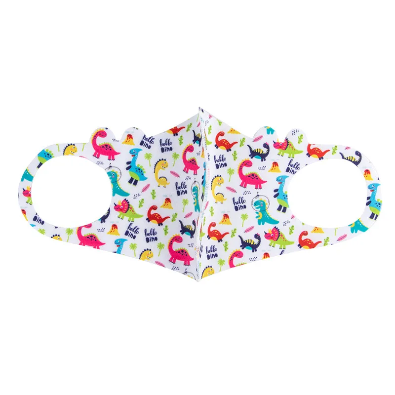 Cute Dinosaur Kids Print Masks Ice Silk Children Reusable Washable Mouth Masks Personal Protection PM2.5 Face Masks Summer 5