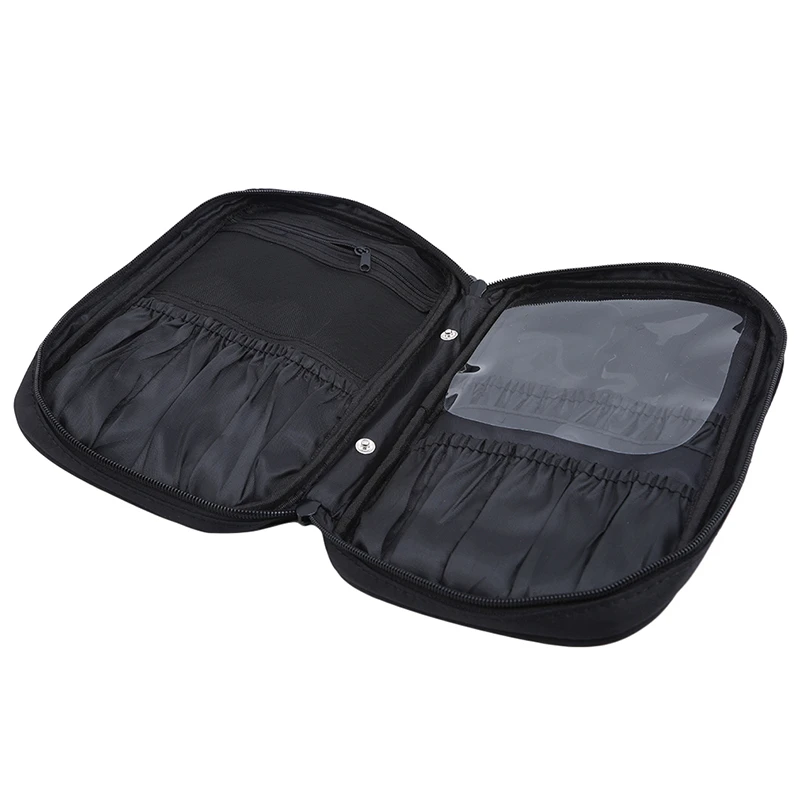 Black Multifunction Makeup Brush Storage Bag Portable Hair Salon Hairdresser Hairdressing Scissors Comb Tool Storage Bag 1PC