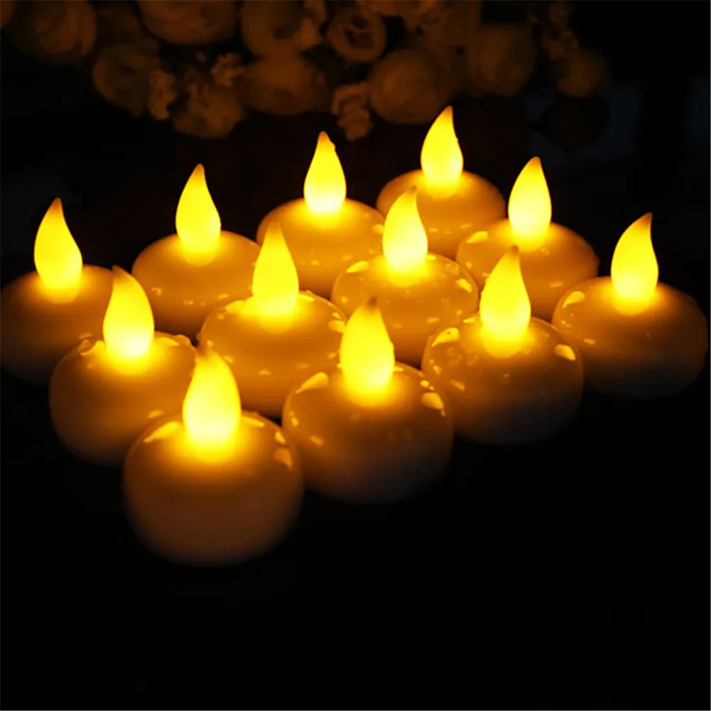

12pcs Waterproof Candle Light SPA Floating LED Flickering Tea Lights Candles DNJ998