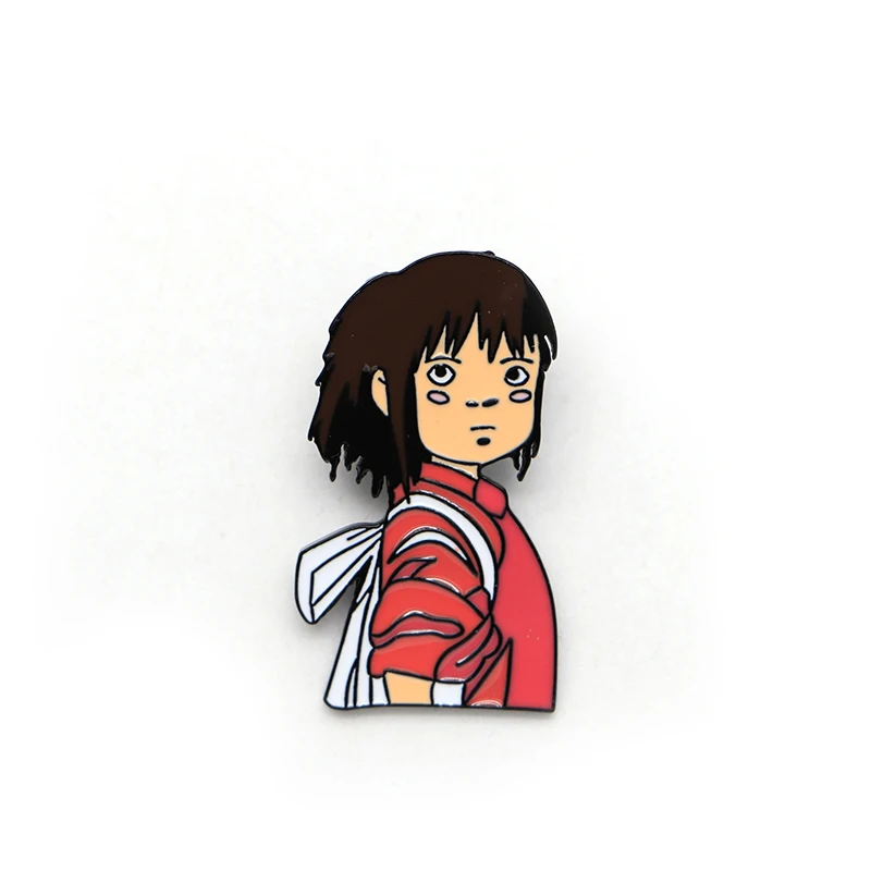 Hayao Miyazak Anime Brooches Spirited Away Chihiro Enamel Pin for Boys Girls Lapel Pin Hat/bag Pins Denim Jacket Girl Brooch D60