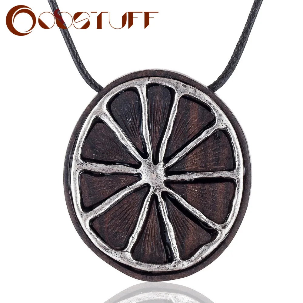 Массивные оранжевые Подвески с фруктами сандаловое дерево украшения для женщин