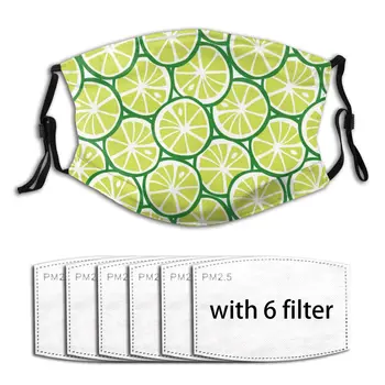 

Green Lime Citrus Tropical Summer Adults Mask With Replaceable Filter Dust Mask Face Mask