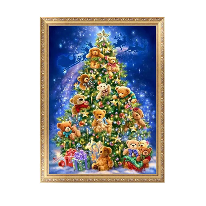 

DIY 5D Embroidery Painting Cross Stitch Needlework Christmas Tree Home Decor 40*30cm