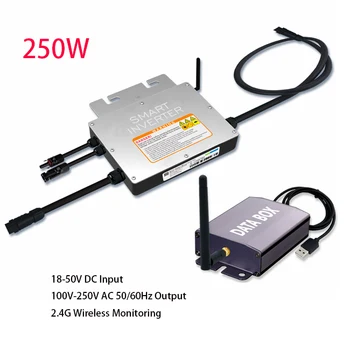 

250W Solar Grid Tie Micro Inverter Smart On Grid Micro inverter Inversor 18V-50VDC Input 110-250VAC Output Waterproof IP65
