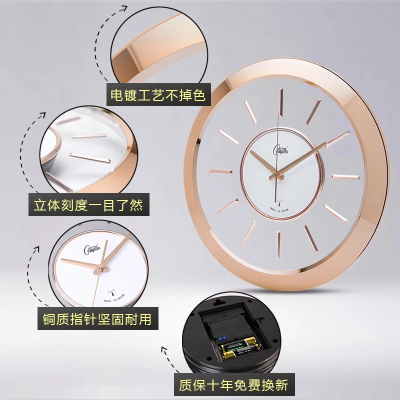 

Mute Wall Clock Living Room Clock Vintage Home Decor Kitchen Wall Clock Modern Design Christmas Office Kitchen BB50WC