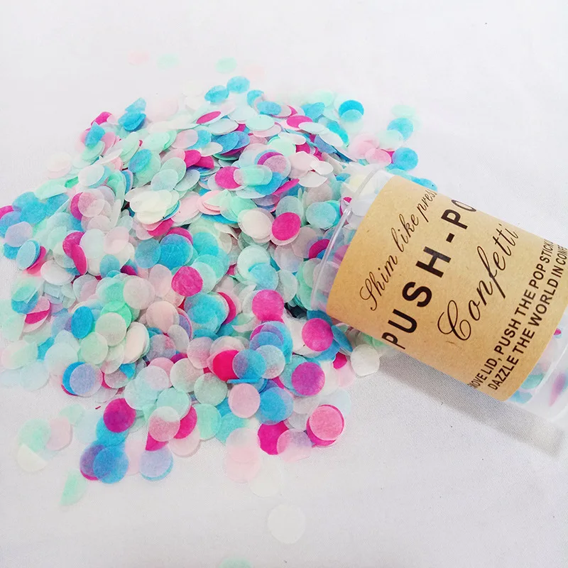 Style 22 1 разноцветный Набор Push Pop конфетти Push Poppers украшение для свадебной вечеринки 1 см бумажные конфетти металлик С Днем Рождения Декор - Цвет: Style 22