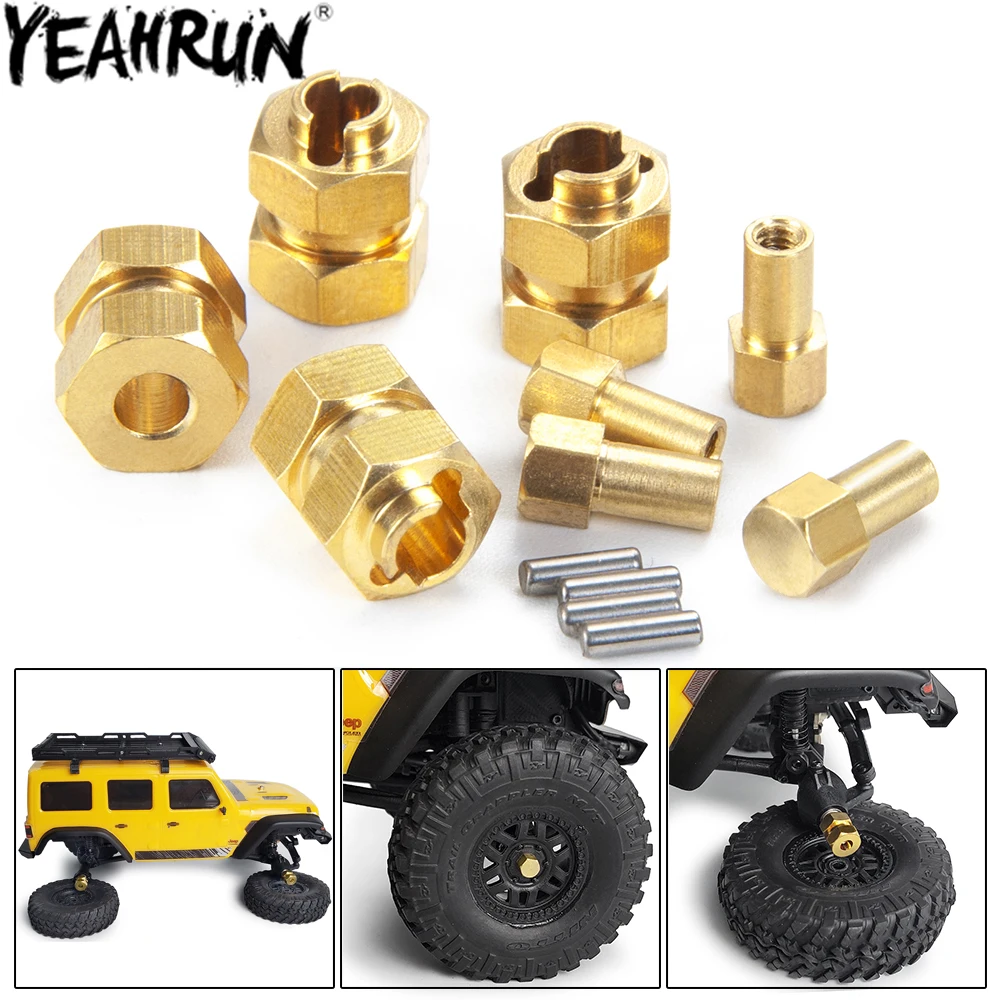 YEAHRUN Brass Wheel Hex Extended Adapter 4mm Widen for 1/24 Axial SCX24 90081 AXI00001 AXI00002 RC Crawler Car Upgrade Parts | Игрушки и