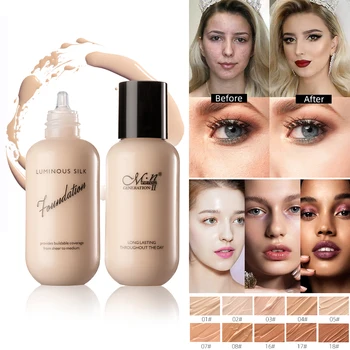 

10 Colors Soft Matte Longwear Liquid Concealer full cover Foundation 30ml 2 in1 Foundation Bronze Natural Cosmetics