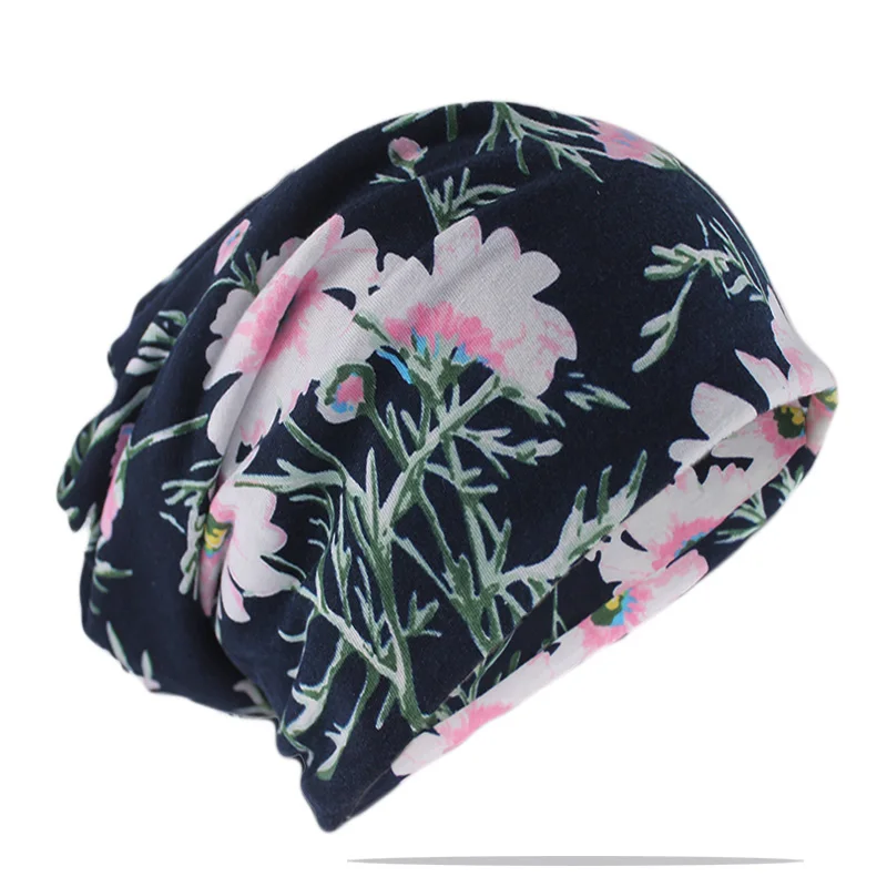 Heißer Verkauf Mode Frauen Mützen Skullies Hut Für Mädchen Doppel Verwendet Floral Hüte Schal Frühling Herbst Floral Knochen Neue Gorras verkauf – Detail 27
