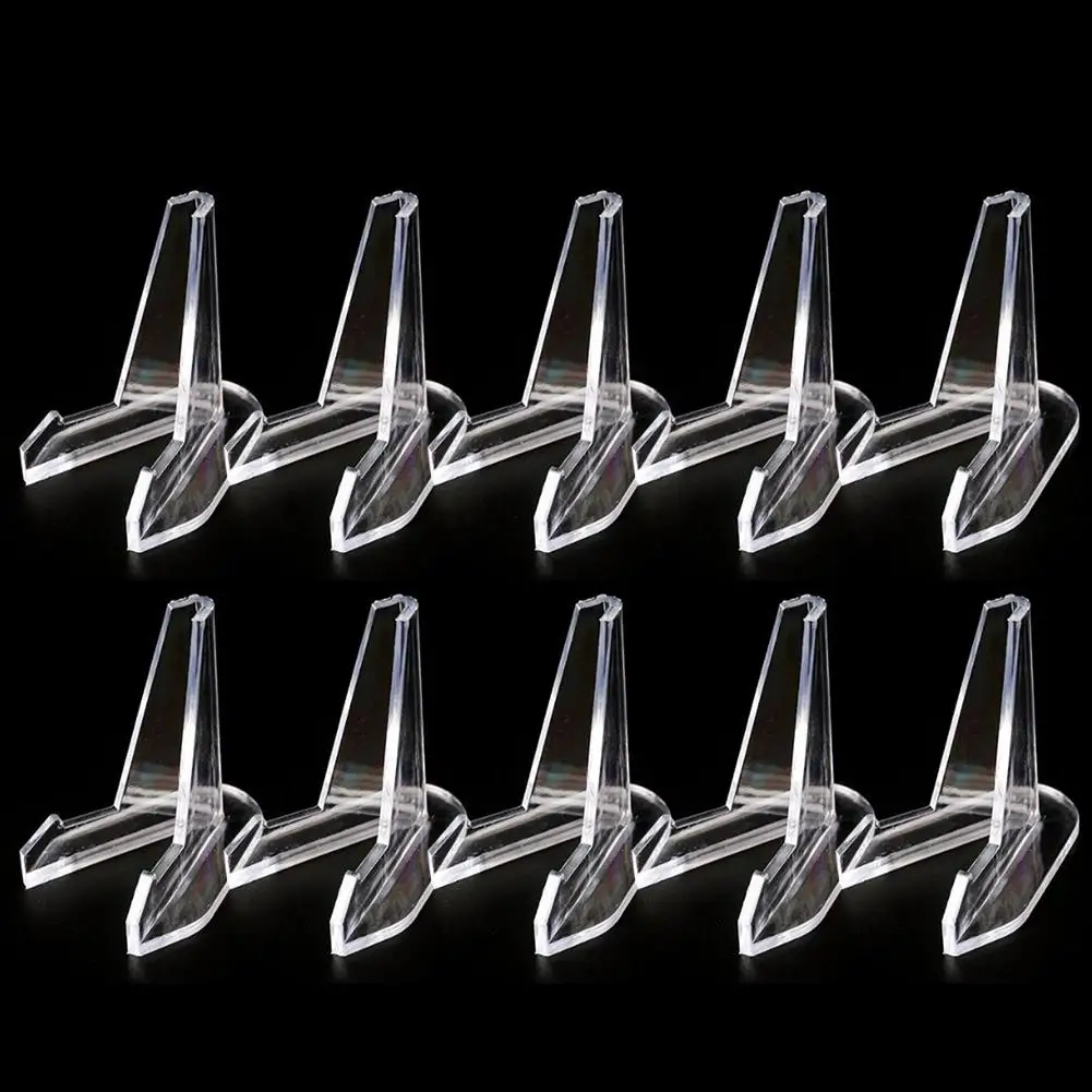 10 упаковок мини прозрачная акриловая подставка стойки монета Дисплей мольберт 2 7