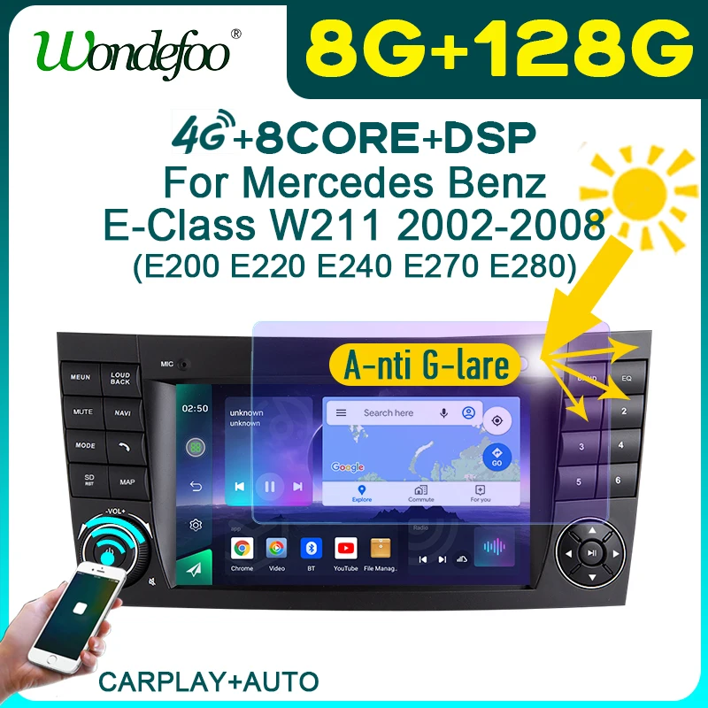 магнитола 2 din android 10 с экраном автомагнитола для Mercedes Benz E-Class W211 G-Class W463 CLK-Class W209