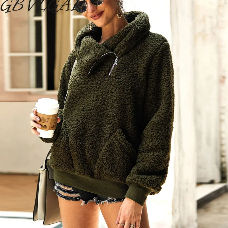 Faux Fur Pullover Hoodie Coat 