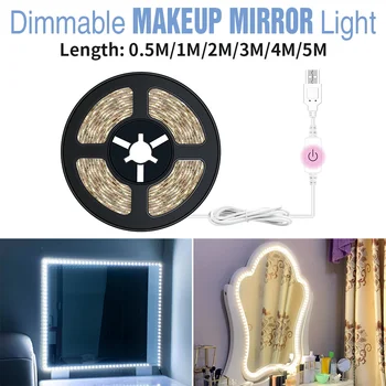 

CanLing Makeup Vanity Light LED Mirror Lamp Dimmable Makeup Dressing Table Mirror Light Bulb Kit USB 12V Cosmetic Beauty Lampada