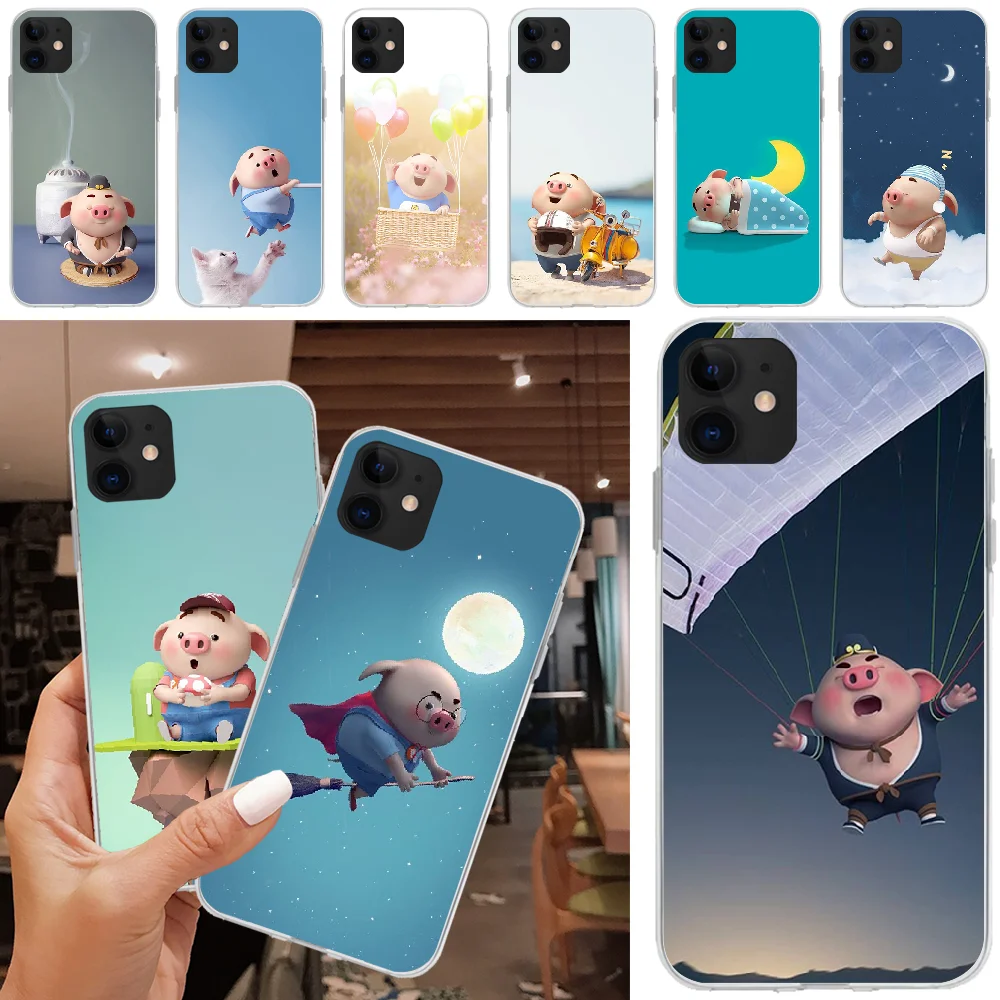 Viviana Cute Pig восемь колец ТПУ чехол для телефона корпус iPhone 5C 5 5S SE 7 8 plus X XS XR MAX 11 pro Pro Max