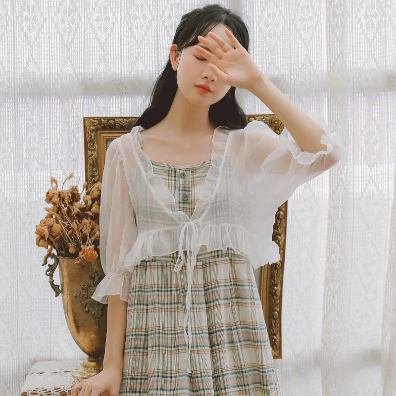 

COIGARSAM Ruffles Shirt Womens tops New Summer Half Sleeve Women shirts White Apricot 37082